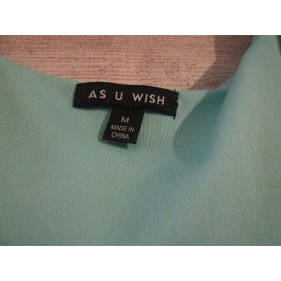 As You Wish Hi-Low Dress Size Medium  Multicolor Lined Chevron Sleeveless Belted - Picture 2 of 5